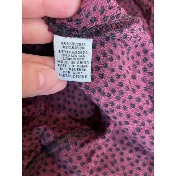 Habitat Womens Button Up Top Size XL Y2K Polka Dot‎ Whimsigoth Vamp Fairy Grunge - Picture 8 of 12